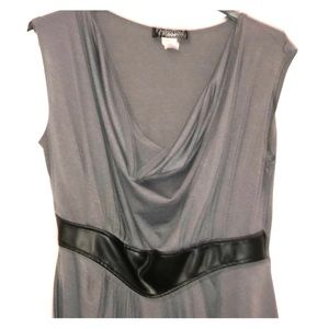 Grey Dress W/leather-like (non- detachable) Belt